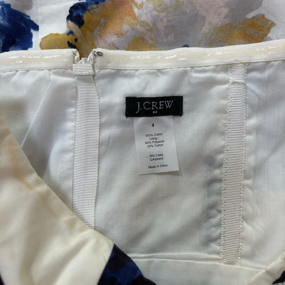 J.Crew Strapless Floral Cotton Dress – Size 4